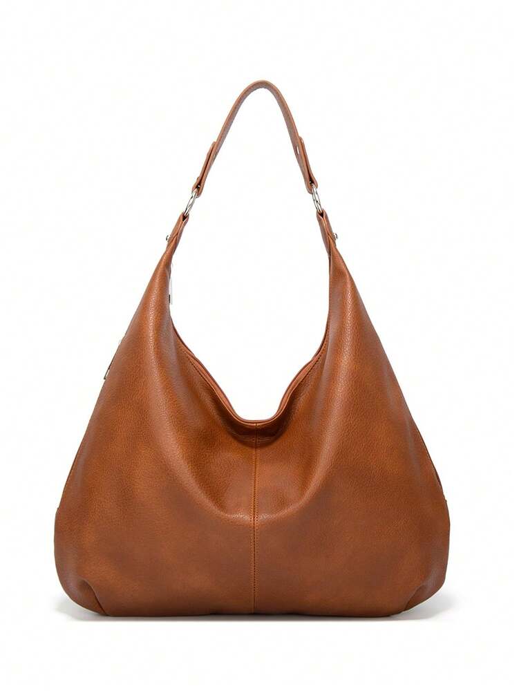 Women's Vintage Tote Bag Large Capacity Shoulder Handbag Soft Leather Hobo Purse Retro Inspired Fashion Commuter Work Business Casual