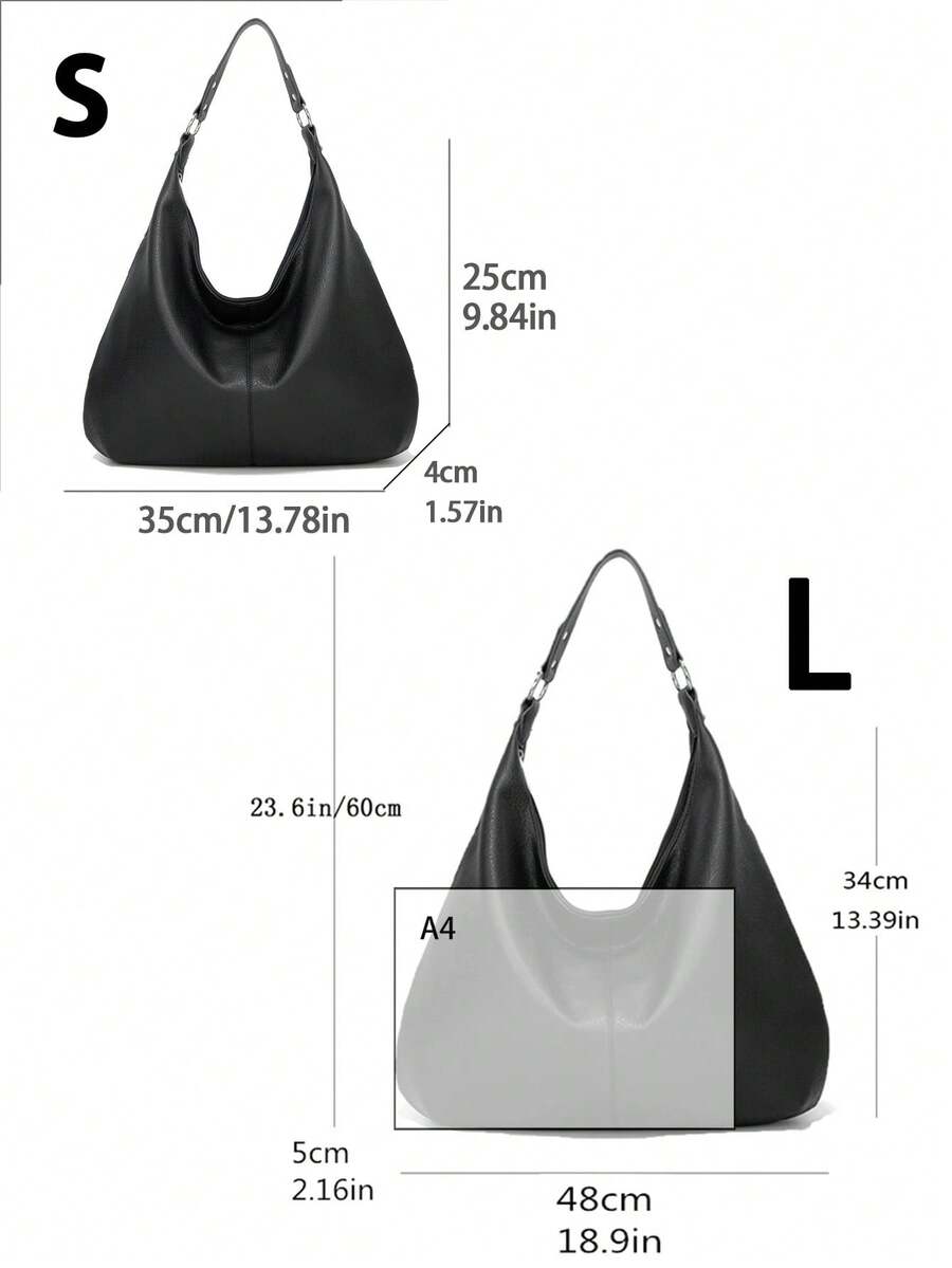 Women's Vintage Tote Bag Large Capacity Shoulder Handbag Soft Leather Hobo Purse Retro Inspired Fashion Commuter Work Business Casual