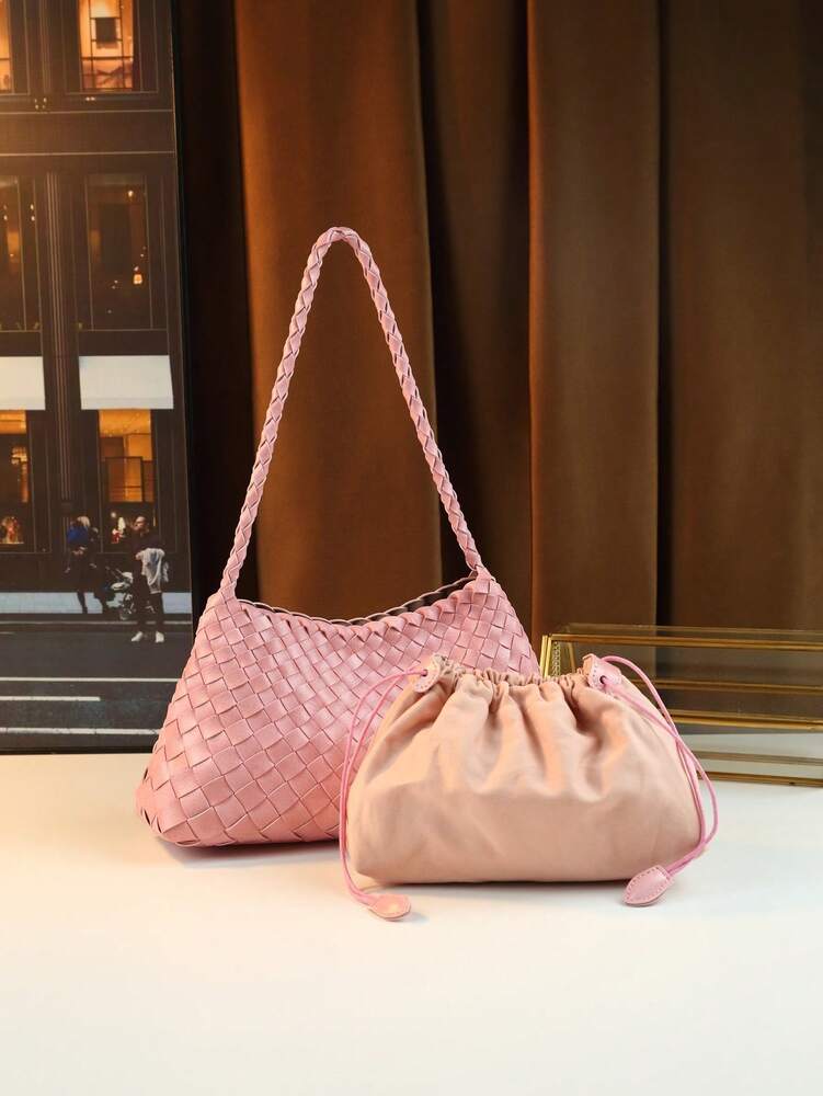 Women's Woven Shoulder Tote Bag Casual Fashion Underarm Purse Elegant Handbag 2025 New Style Commuter Office Shopping Daily Use Bag