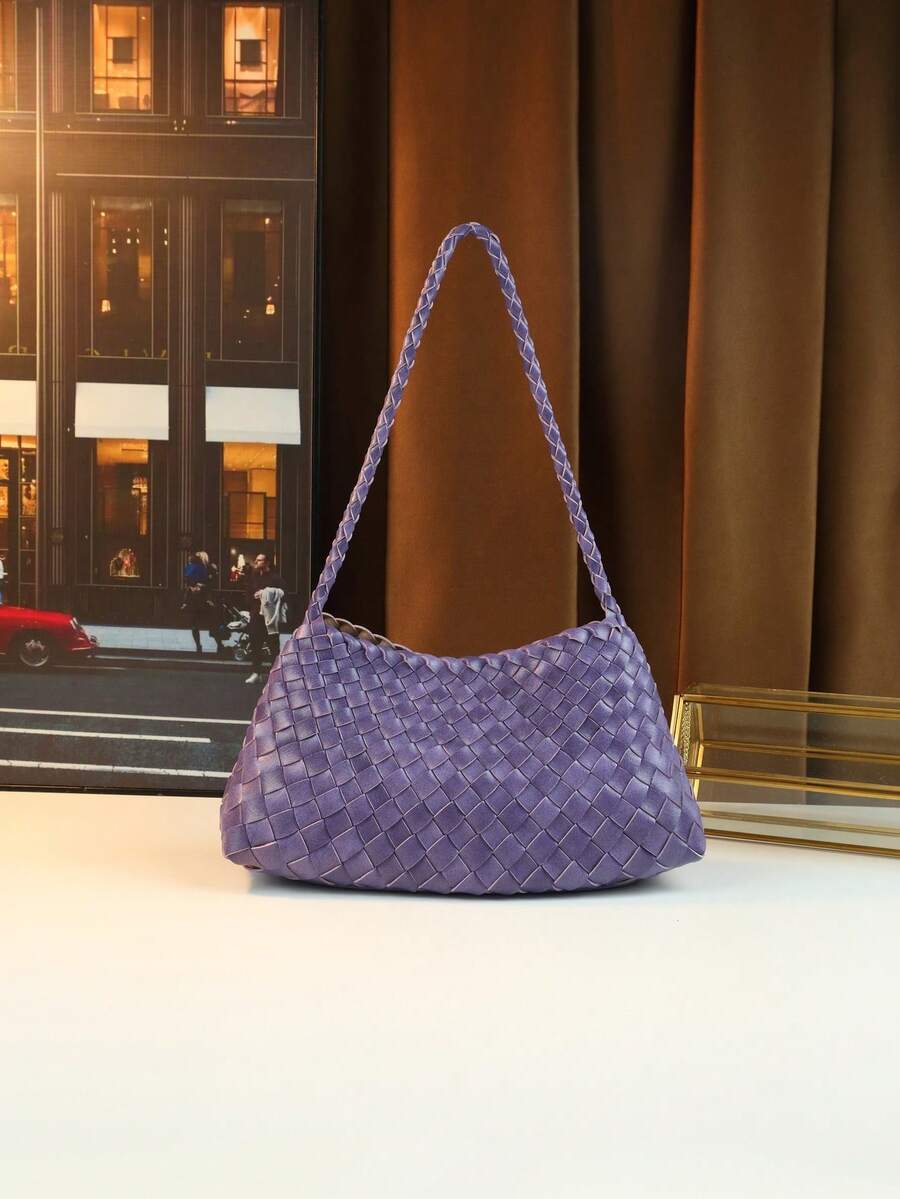 Women's Woven Shoulder Tote Bag Casual Fashion Underarm Purse Elegant Handbag 2025 New Style Commuter Office Shopping Daily Use Bag