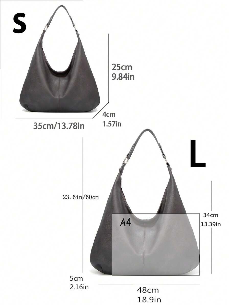 Women's Vintage Tote Bag Large Capacity Shoulder Handbag Soft Leather Hobo Purse Retro Inspired Fashion Commuter Work Business Casual