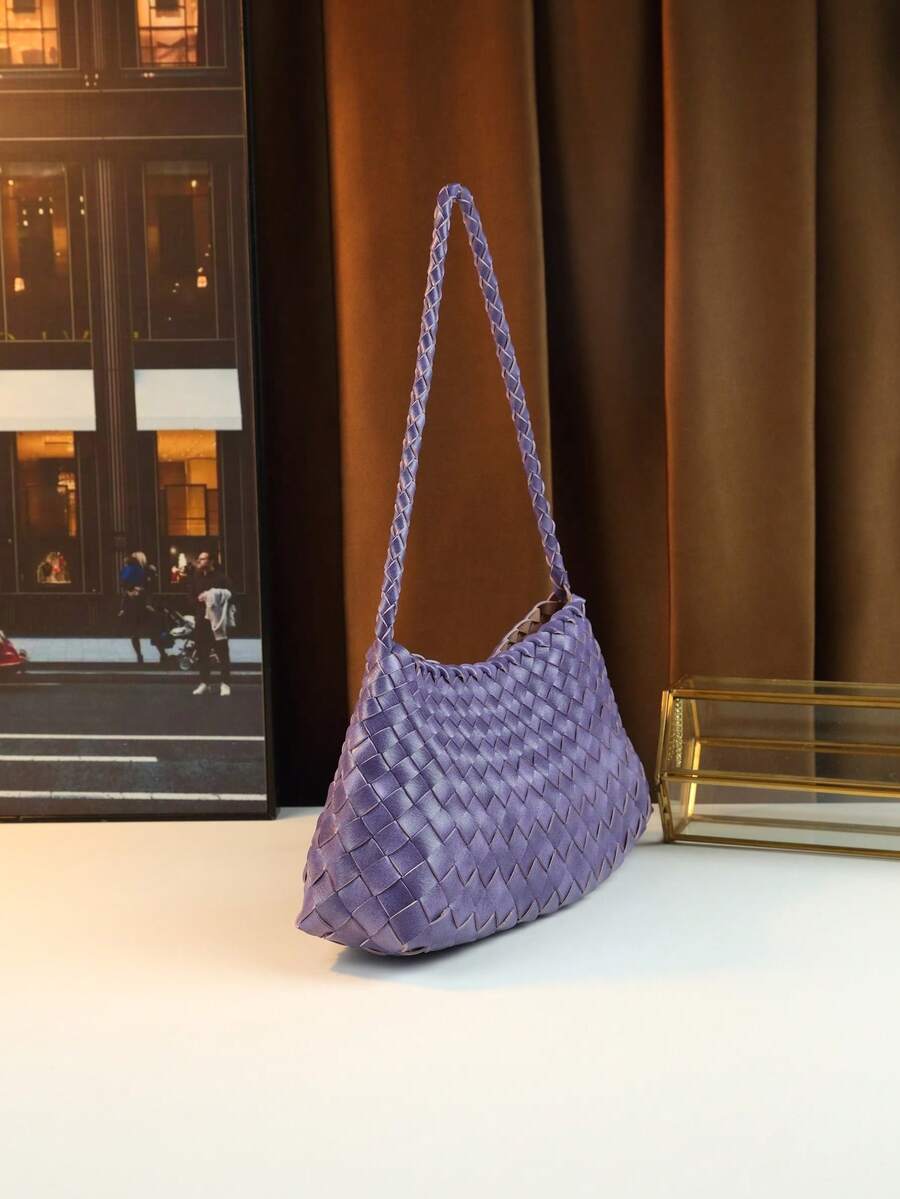 Women's Woven Shoulder Tote Bag Casual Fashion Underarm Purse Elegant Handbag 2025 New Style Commuter Office Shopping Daily Use Bag