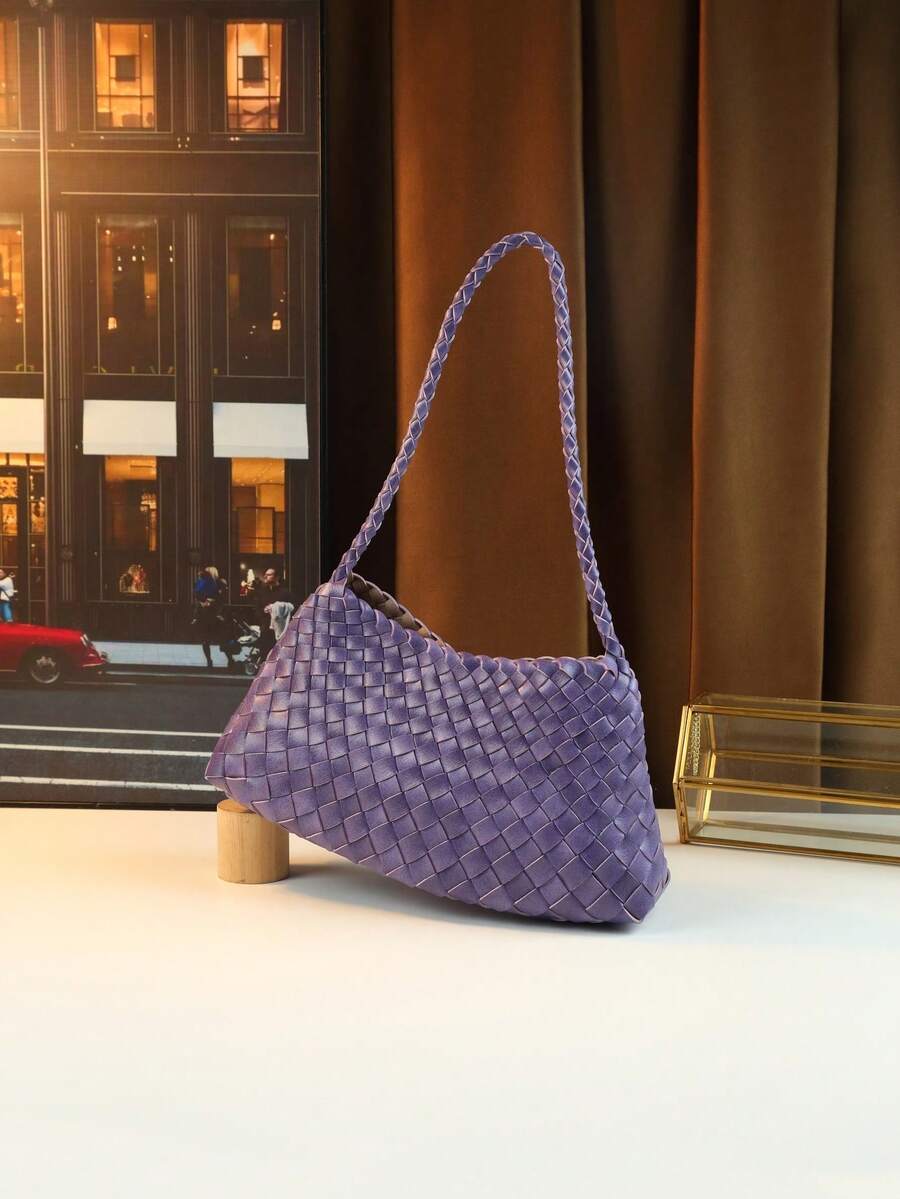Women's Woven Shoulder Tote Bag Casual Fashion Underarm Purse Elegant Handbag 2025 New Style Commuter Office Shopping Daily Use Bag
