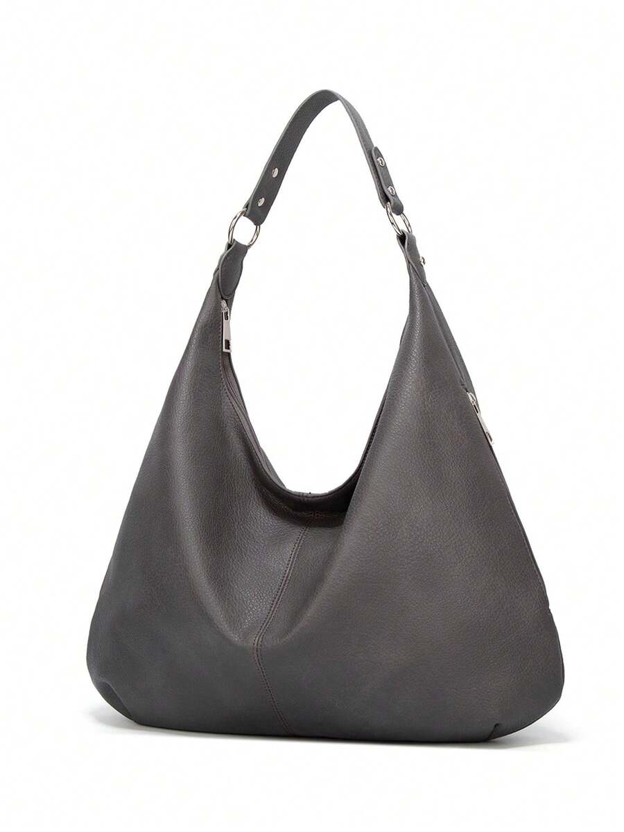 Women's Vintage Tote Bag Large Capacity Shoulder Handbag Soft Leather Hobo Purse Retro Inspired Fashion Commuter Work Business Casual