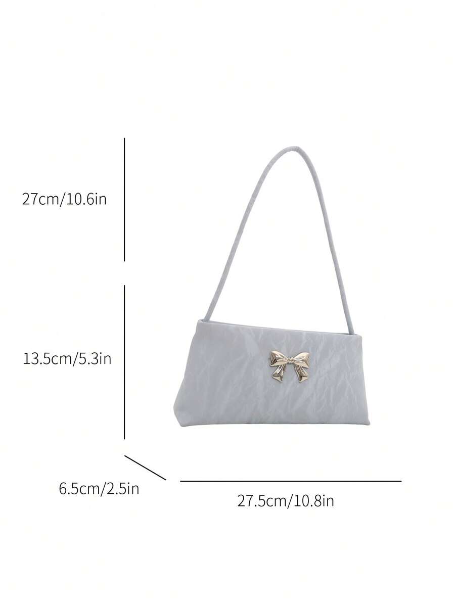 Women's Shoulder Bag With Bow Decoration Square Underarm Purse Elegant Fashion Bow Handbag Cute Casual Daily Party Outfit Accessory