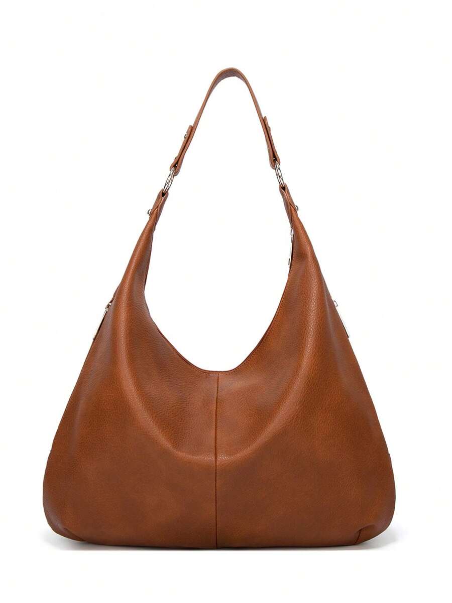 Women's Vintage Tote Bag Large Capacity Shoulder Handbag Soft Leather Hobo Purse Retro Inspired Fashion Commuter Work Business Casual