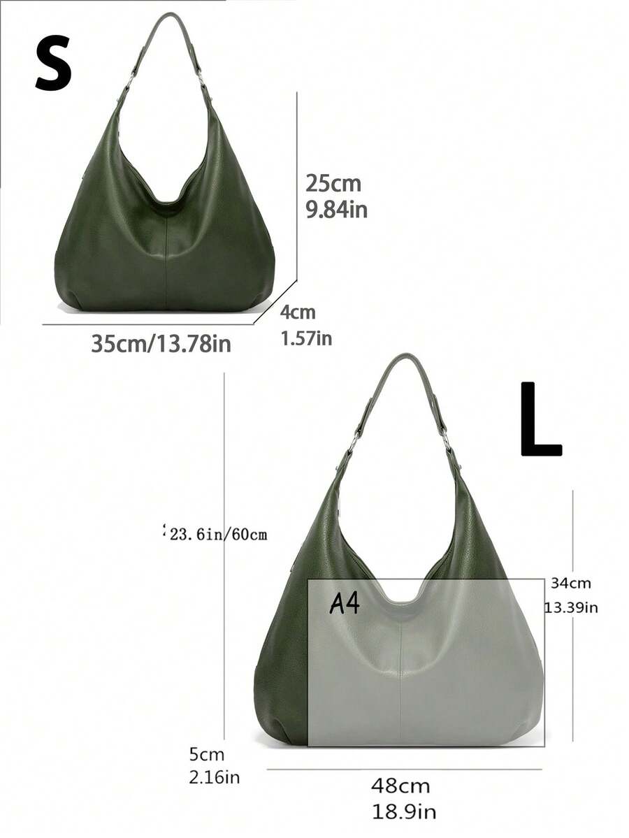 Women's Vintage Tote Bag Large Capacity Shoulder Handbag Soft Leather Hobo Purse Retro Inspired Fashion Commuter Work Business Casual