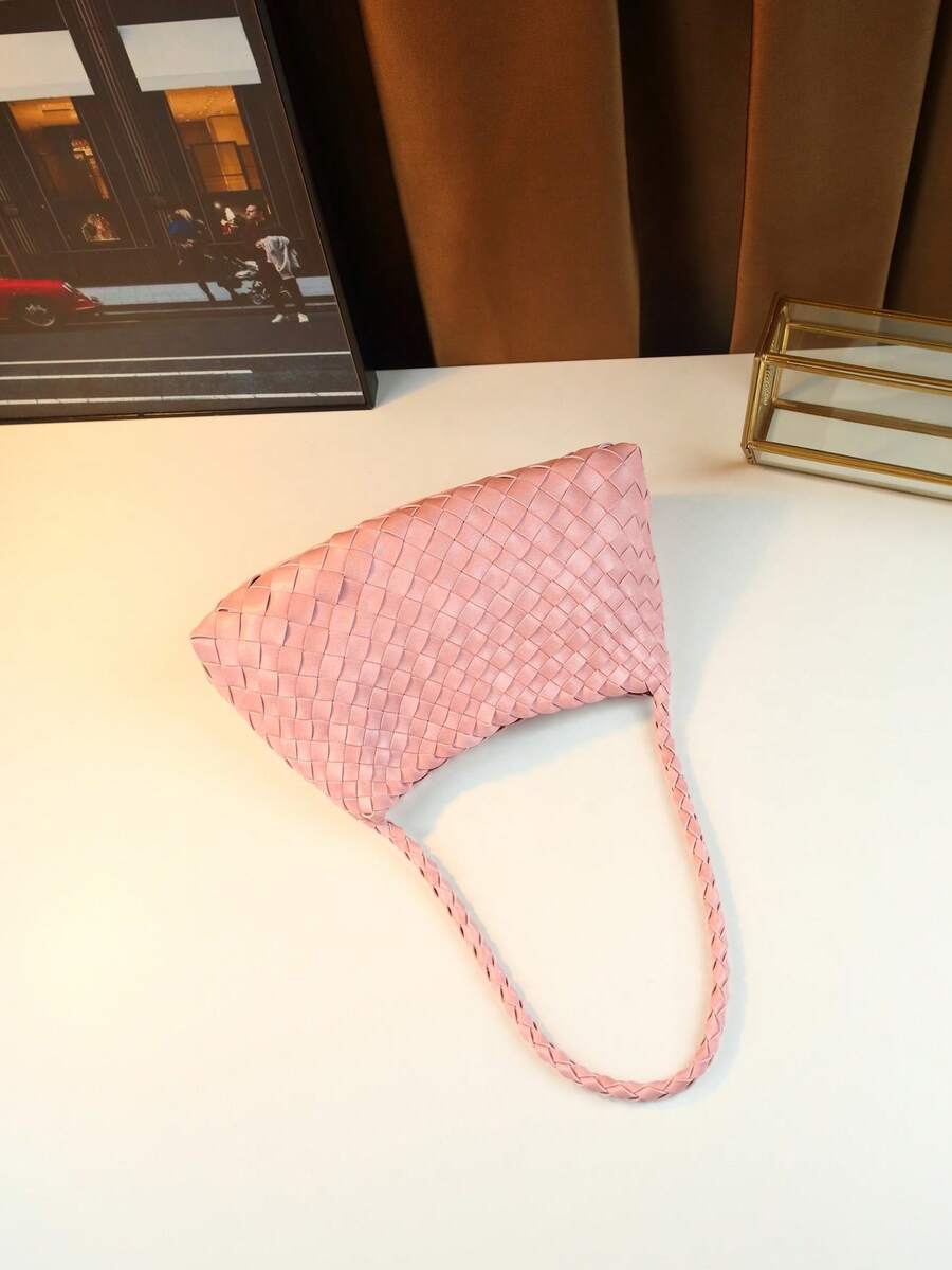 Women's Woven Shoulder Tote Bag Casual Fashion Underarm Purse Elegant Handbag 2025 New Style Commuter Office Shopping Daily Use Bag