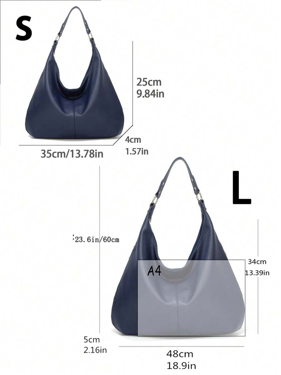Women's Vintage Tote Bag Large Capacity Shoulder Handbag Soft Leather Hobo Purse Retro Inspired Fashion Commuter Work Business Casual