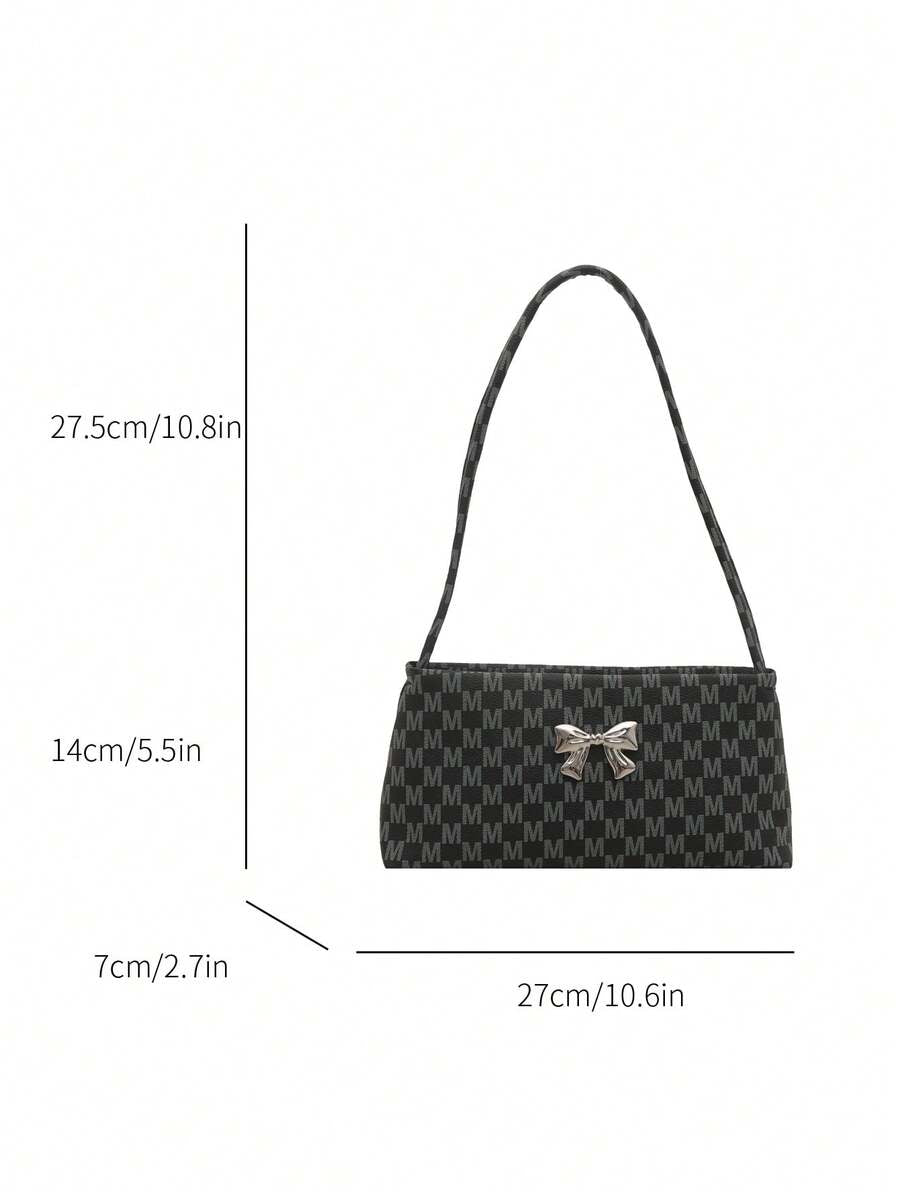 Women's Shoulder Bag With Bow Decoration Square Underarm Purse Elegant Fashion Bow Handbag Cute Casual Daily Party Outfit Accessory