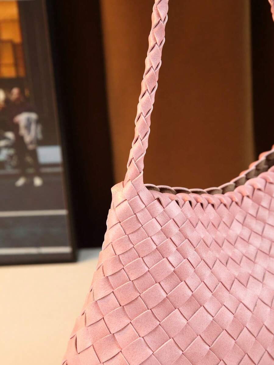Women's Woven Shoulder Tote Bag Casual Fashion Underarm Purse Elegant Handbag 2025 New Style Commuter Office Shopping Daily Use Bag