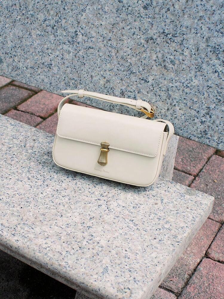 Women's Classic Flap Mini Square Shoulder Bag High End Cowhide Leather Purse Elegant Daily Office Work Business Date Party Accessory