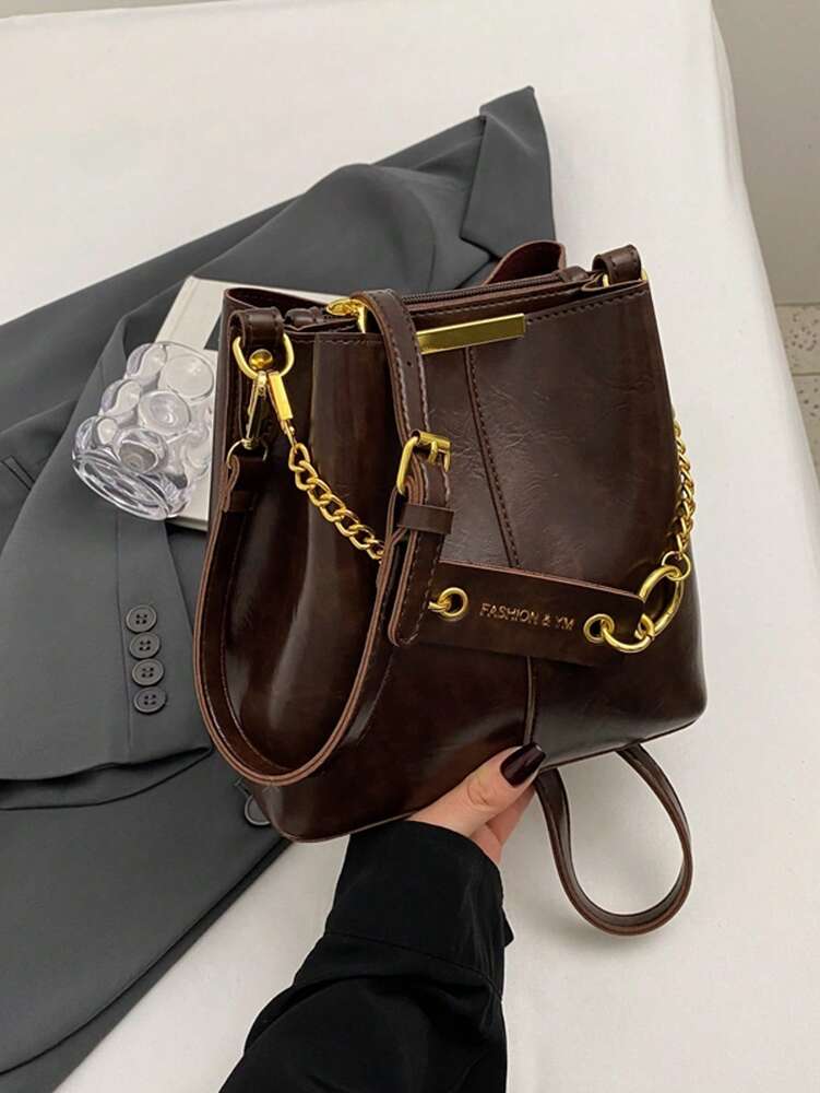 Women's Fashion Bucket Bag Unique Design Shoulder Handbag Versatile Casual Purse For College Office Work Shopping Travel Picnic Use