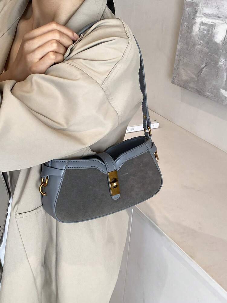 Women's Contrast Color Block Mini Handbag Fashion Shoulder Crossbody Underarm Bag Stylish Versatile Commuter Casual Purse Daily Outfit
