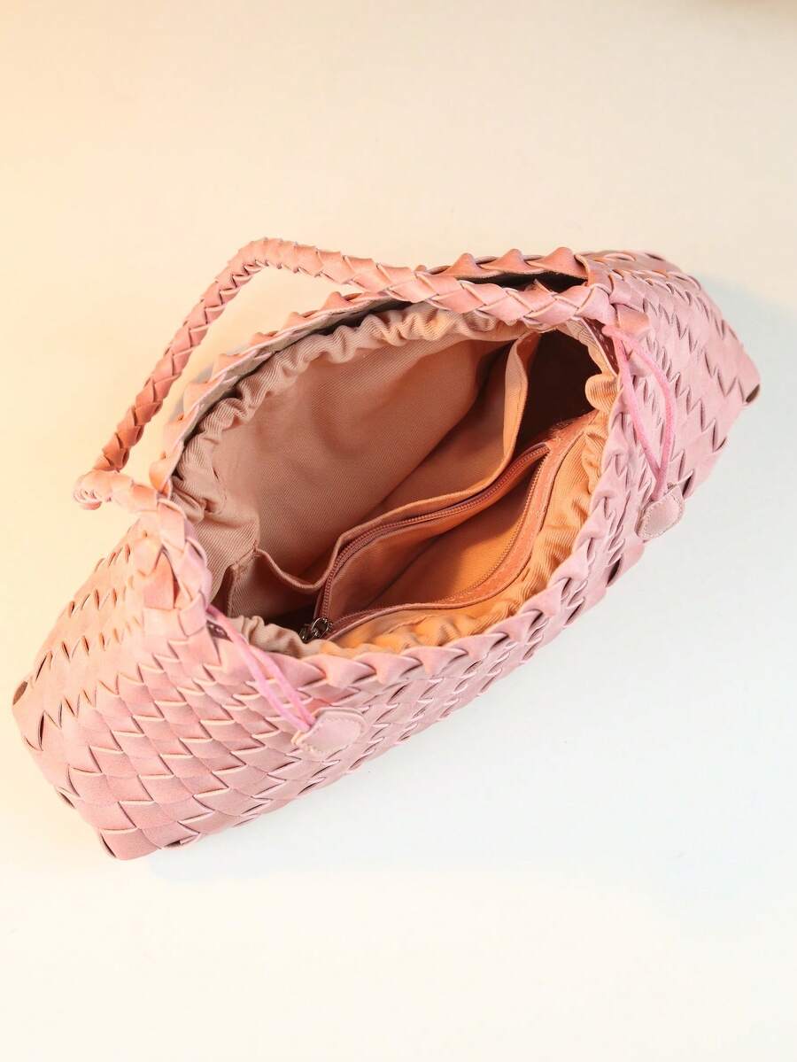 Women's Woven Shoulder Tote Bag Casual Fashion Underarm Purse Elegant Handbag 2025 New Style Commuter Office Shopping Daily Use Bag