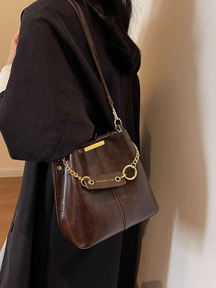 Women's Fashion Bucket Bag Unique Design Shoulder Handbag Versatile Casual Purse For College Office Work Shopping Travel Picnic Use