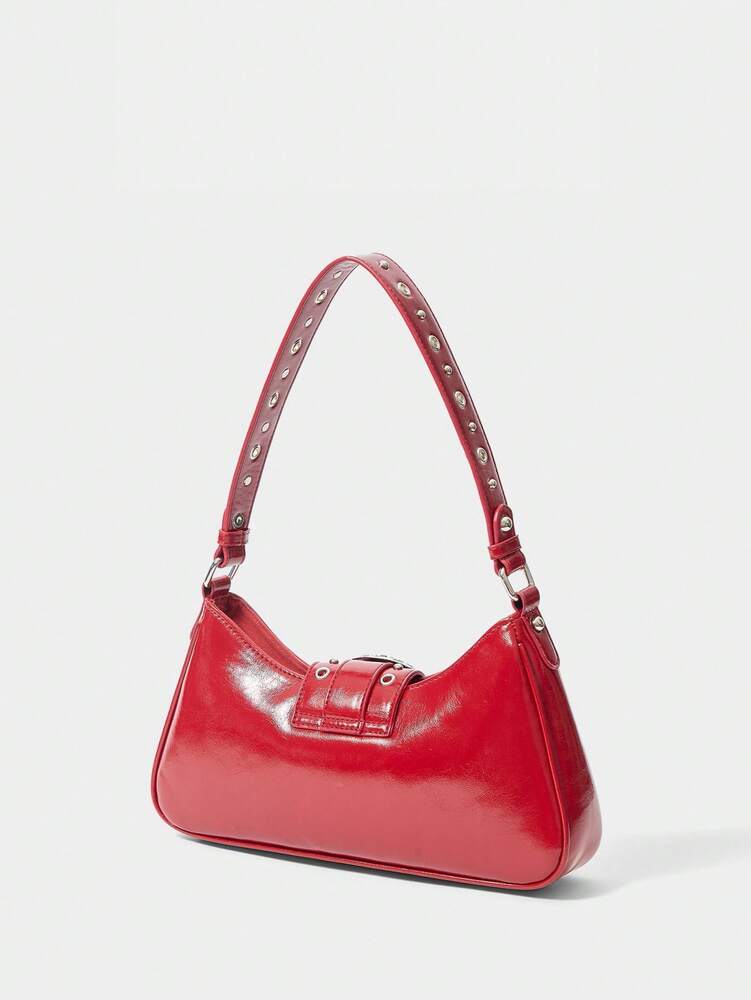 Women's Red Western Style Boho Shoulder Bag With Buckle And Embroidery Retro Cowgirl Purse Festival Party Coachella Casual Fashion Bag