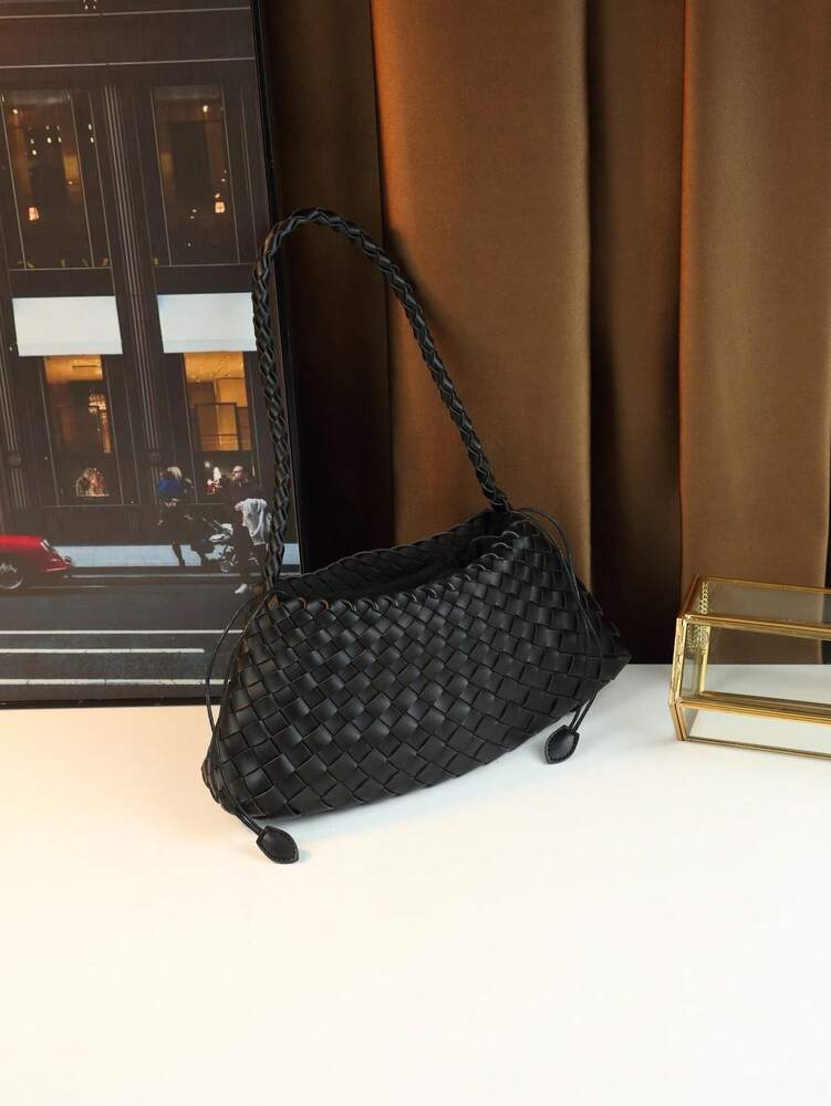 Women's Woven Shoulder Tote Bag Casual Fashion Underarm Purse Elegant Handbag 2025 New Style Commuter Office Shopping Daily Use Bag