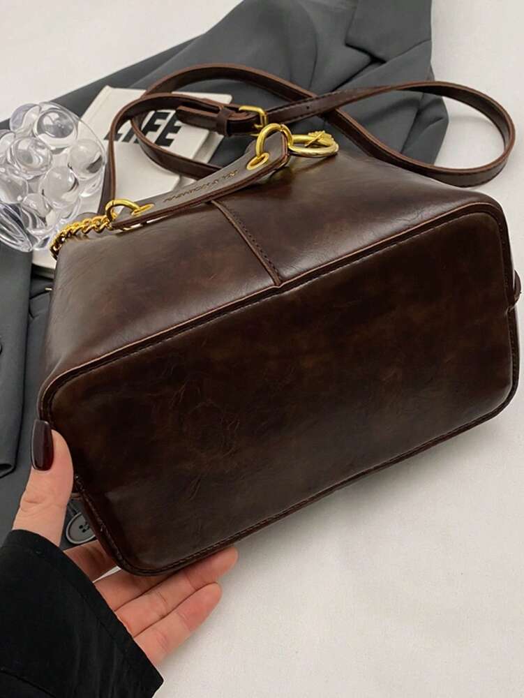 Women's Fashion Bucket Bag Unique Design Shoulder Handbag Versatile Casual Purse For College Office Work Shopping Travel Picnic Use