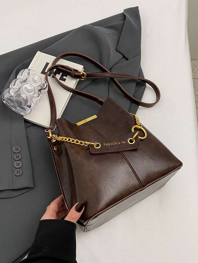Women's Fashion Bucket Bag Unique Design Shoulder Handbag Versatile Casual Purse For College Office Work Shopping Travel Picnic Use