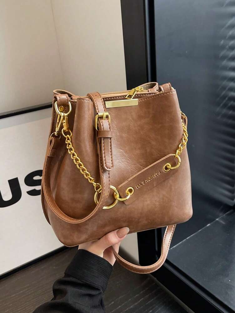 Women's Fashion Bucket Bag Unique Design Shoulder Handbag Versatile Casual Purse For College Office Work Shopping Travel Picnic Use