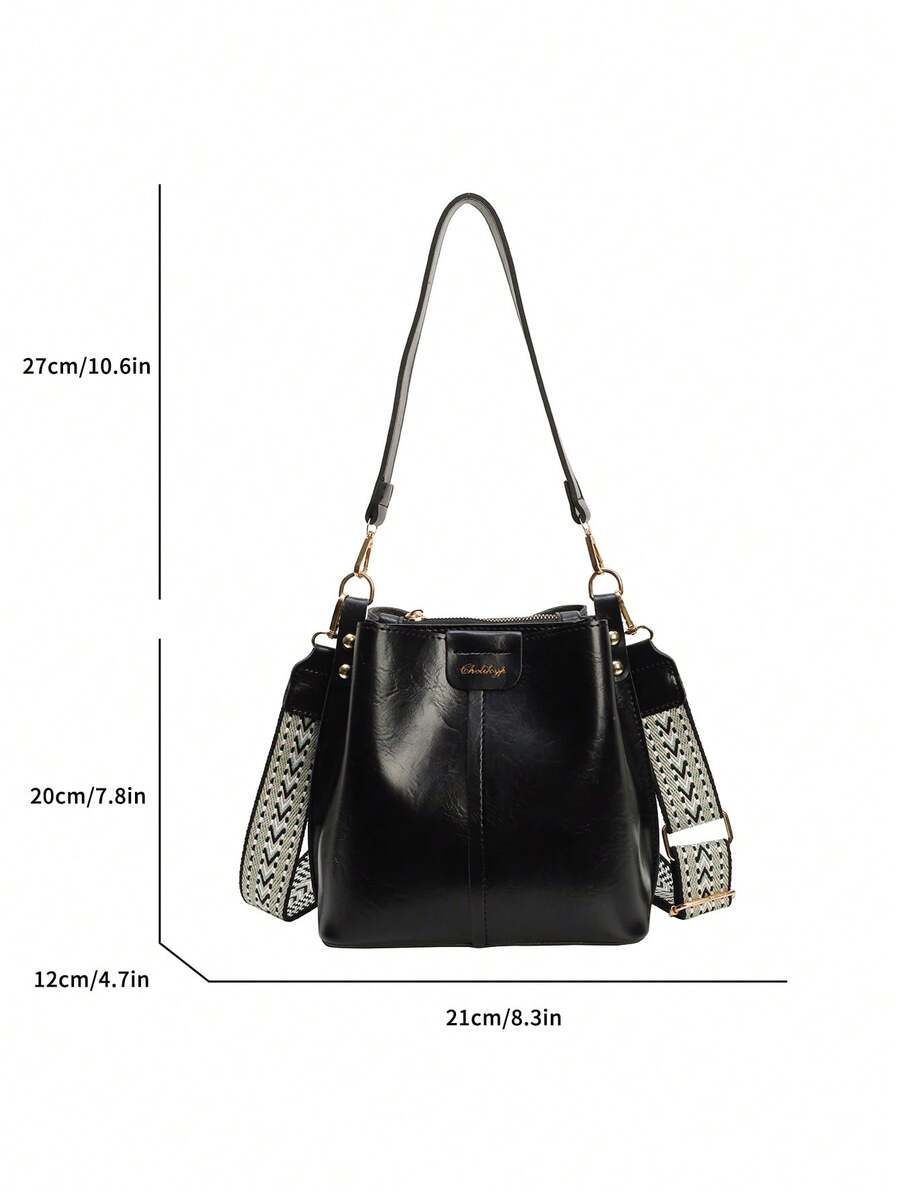 Women's Mini Solid Color PU Leather Bucket Bag Retro Summer Shoulder Handbag Casual Fashion Tote Versatile Daily Travel Party Purse