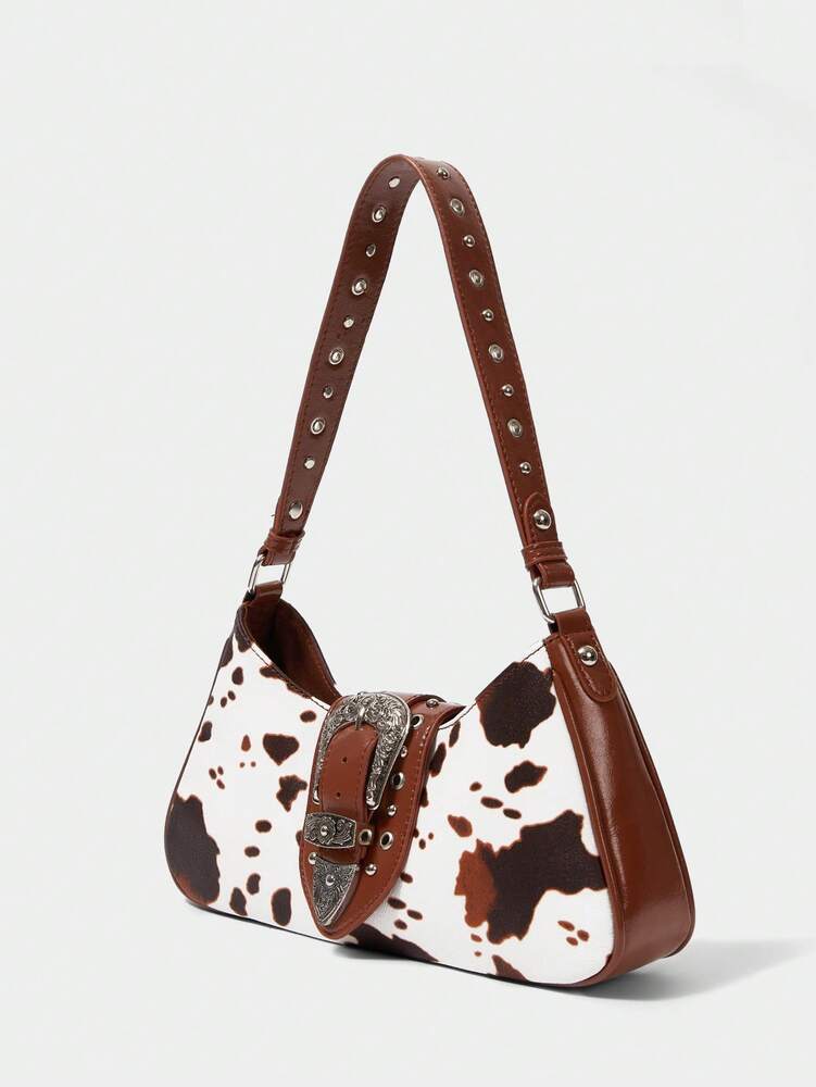 Women's Red Western Style Boho Shoulder Bag With Buckle And Embroidery Retro Cowgirl Purse Festival Party Coachella Casual Fashion Bag