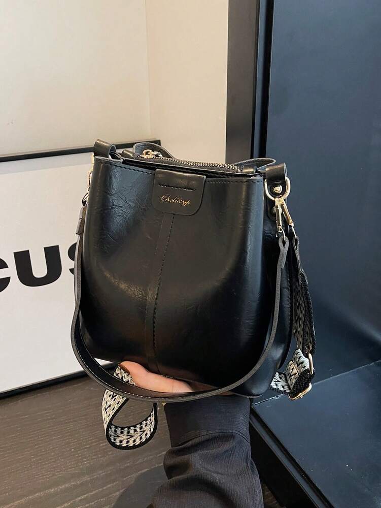 Women's Mini Solid Color PU Leather Bucket Bag Retro Summer Shoulder Handbag Casual Fashion Tote Versatile Daily Travel Party Purse